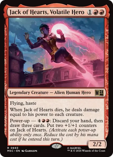 Jack of Hearts, Volatile Hero, Marvel Super Heroes Commander — Magic: The Gathering card