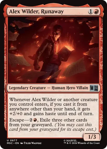 Alex Wilder, Runaway, Marvel Super Heroes Commander — Magic: The Gathering card