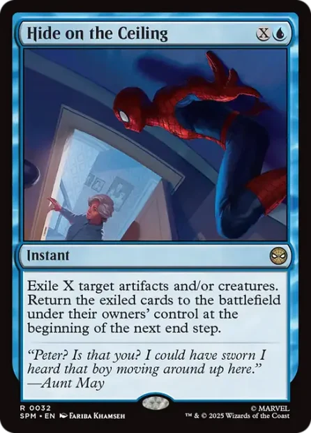 Hide on the Ceiling, Marvel's Spider-Man — Magic: The Gathering card