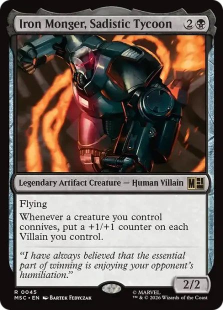 Iron Monger, Sadistic Tycoon, Marvel Super Heroes Commander — Magic: The Gathering card