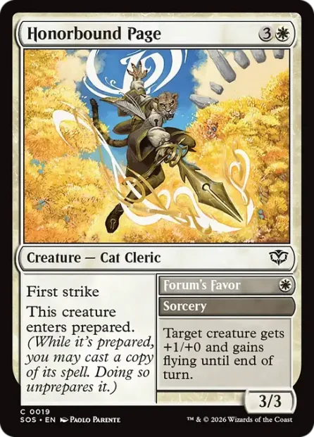 Honorbound Page // Forum's Favor, Secrets of Strixhaven — Magic: The Gathering card