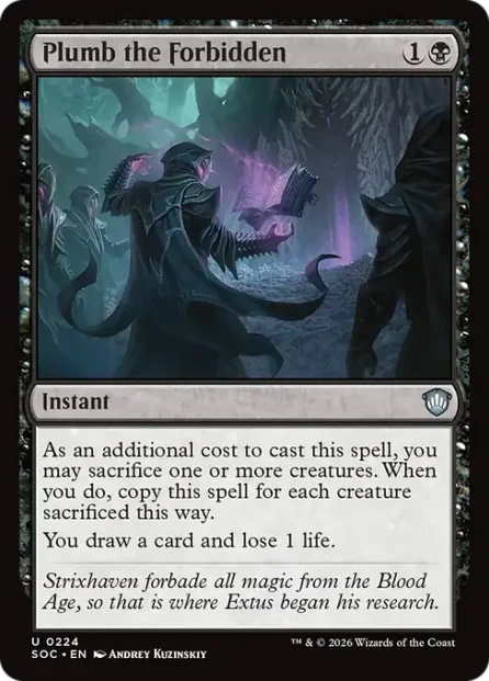 Plumb the Forbidden, Secrets of Strixhaven Commander — Magic: The Gathering card