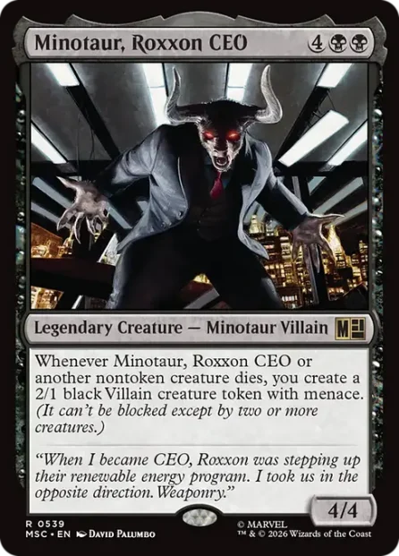 Minotaur, Roxxon CEO, Marvel Super Heroes Commander — Magic: The Gathering card