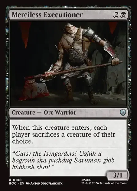 Merciless Executioner, The Hobbit Eternal — Magic: The Gathering card
