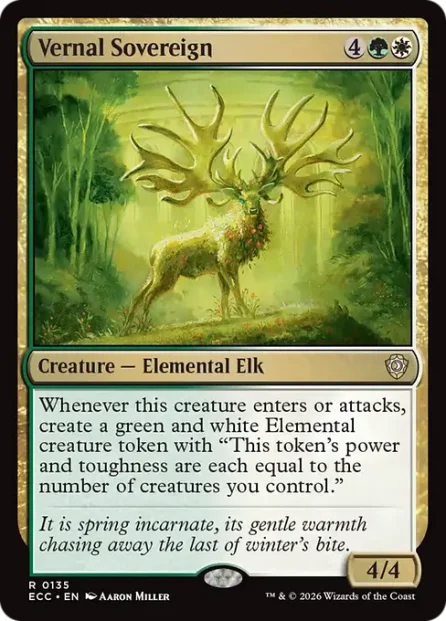 Vernal Sovereign, Lorwyn Eclipsed Commander — Magic: The Gathering card