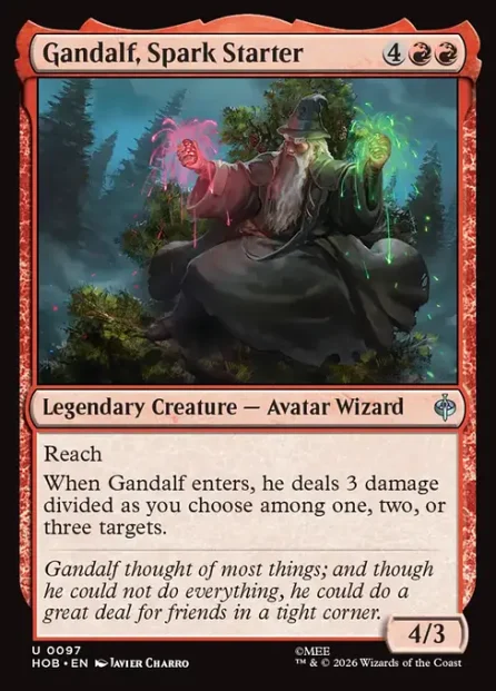 Gandalf, Spark Starter, The Hobbit — Magic: The Gathering card