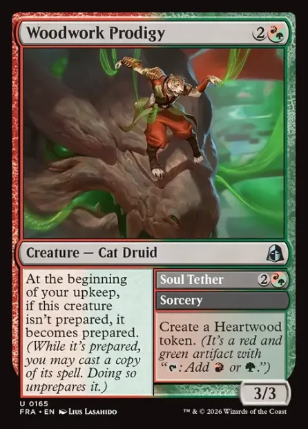 Woodwork Prodigy // Soul Tether, Reality Fracture — Magic: The Gathering card