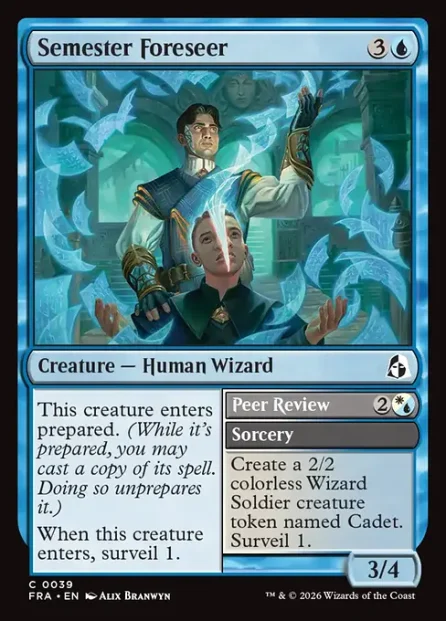 Semester Foreseer // Peer Review, Reality Fracture — Magic: The Gathering card
