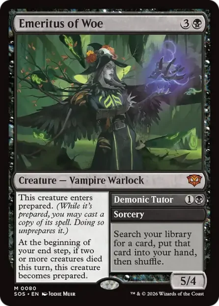 Emeritus of Woe // Demonic Tutor, Secrets of Strixhaven — Magic: The Gathering card