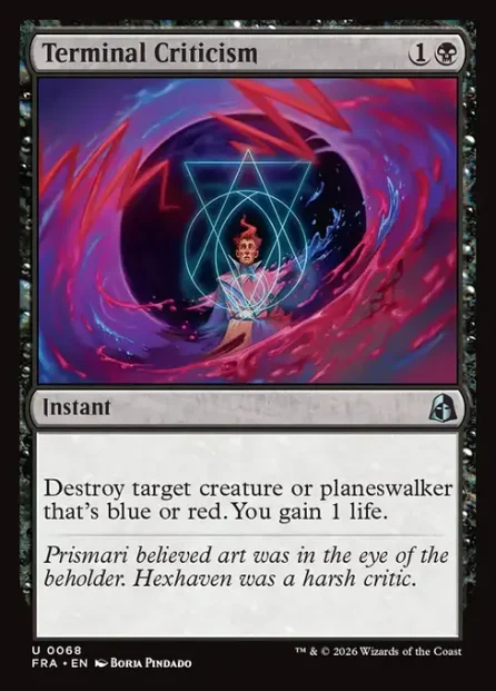 Terminal Criticism, Reality Fracture — Magic: The Gathering card