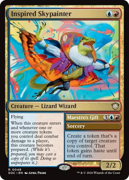 Inspired Skypainter // Maestro's Gift, Secrets of Strixhaven Commander — Magic: The Gathering card