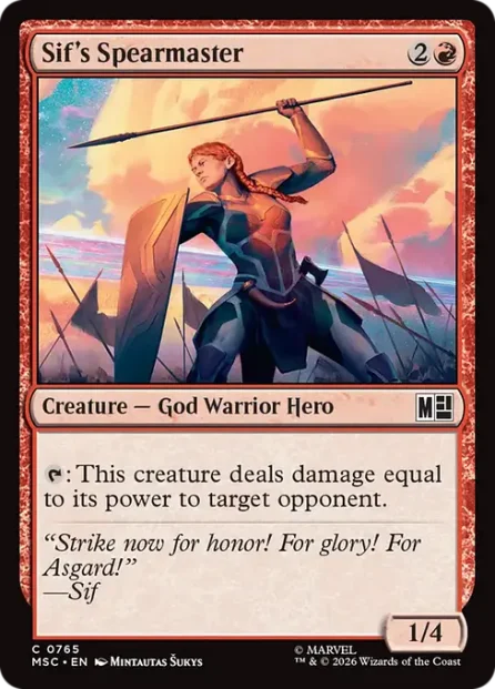 Sif's Spearmaster, Marvel Super Heroes Commander — Magic: The Gathering card