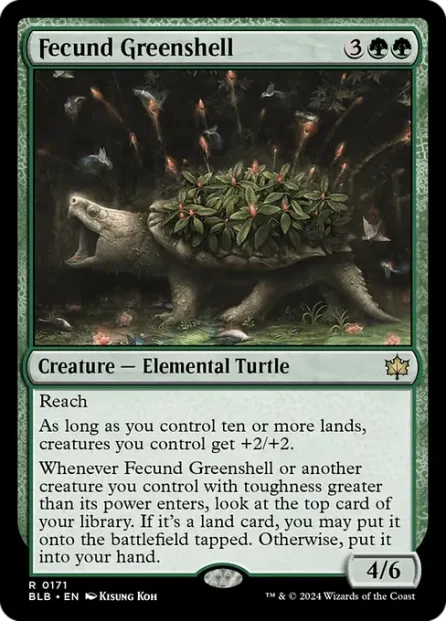 Fecund Greenshell, Bloomburrow — Magic: The Gathering card