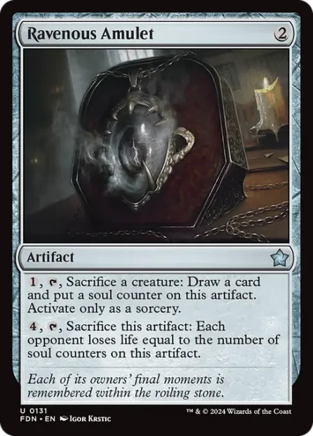Ravenous Amulet, Foundations — Magic: The Gathering card