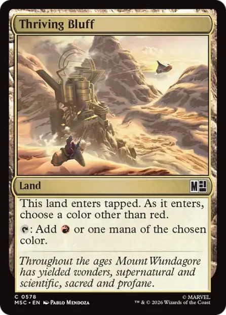Thriving Bluff, Marvel Super Heroes Commander — Magic: The Gathering card