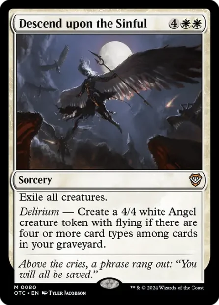 Descend upon the Sinful, Outlaws of Thunder Junction Commander — Magic: The Gathering card