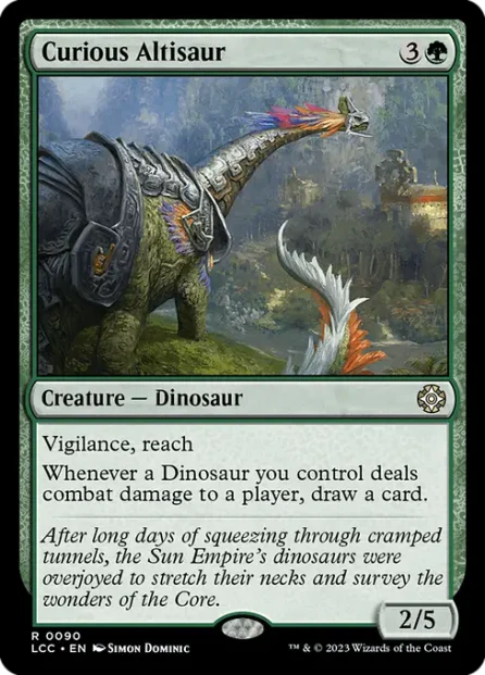 Curious Altisaur, The Lost Caverns of Ixalan Commander — Magic: The Gathering card