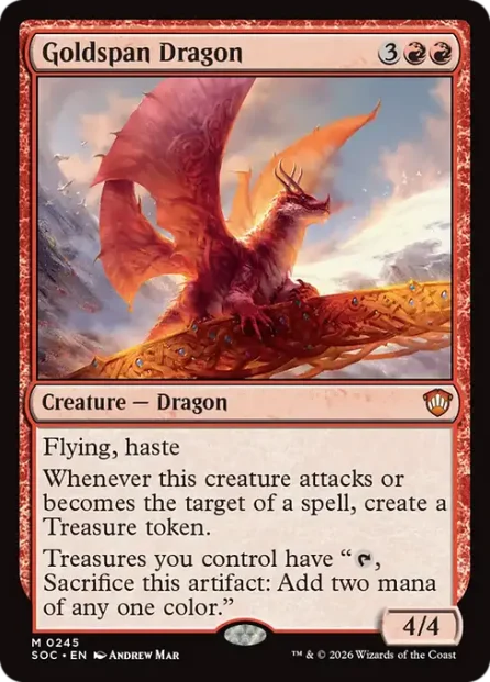 Goldspan Dragon, Secrets of Strixhaven Commander — Magic: The Gathering card