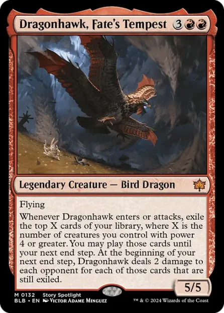 Dragonhawk, Fate's Tempest, Bloomburrow — Magic: The Gathering card