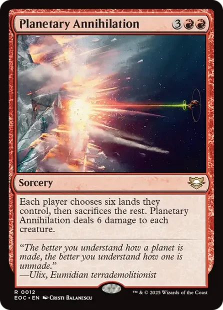 Planetary Annihilation, Edge of Eternities Commander — Magic: The Gathering card