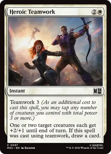 Heroic Teamwork, Marvel Super Heroes Commander — Magic: The Gathering card