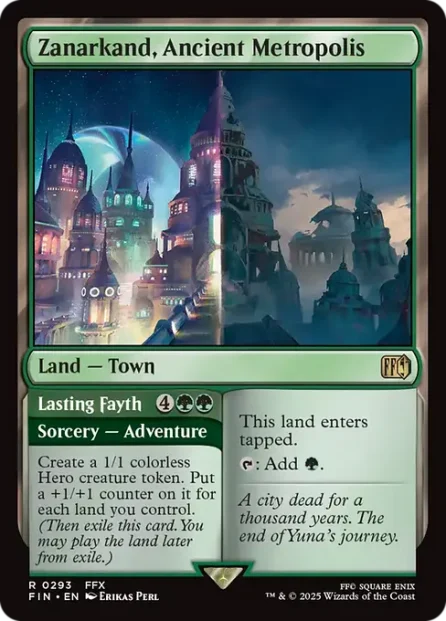 Zanarkand, Ancient Metropolis // Lasting Fayth, Final Fantasy — Magic: The Gathering card