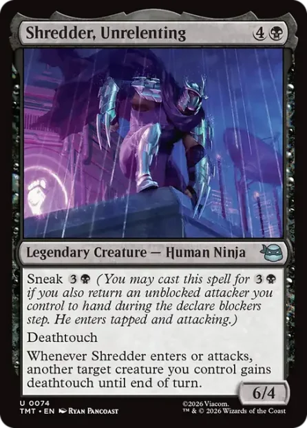 Shredder, Unrelenting, Teenage Mutant Ninja Turtles — Magic: The Gathering card