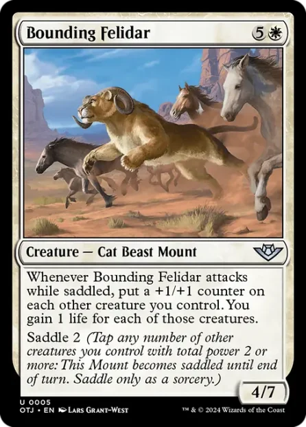 Bounding Felidar, Outlaws of Thunder Junction — Magic: The Gathering card