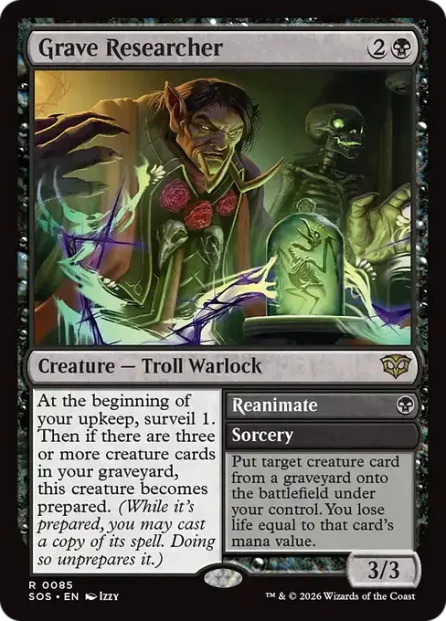 Grave Researcher // Reanimate, Secrets of Strixhaven — Magic: The Gathering card