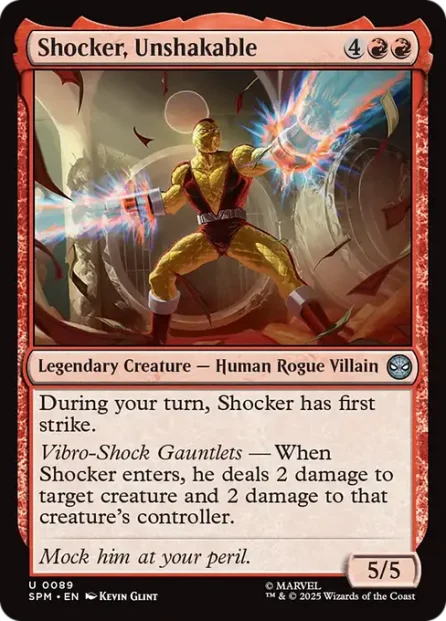 Shocker, Unshakable, Marvel's Spider-Man — Magic: The Gathering card