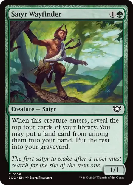 Satyr Wayfinder, Edge of Eternities Commander — Magic: The Gathering card