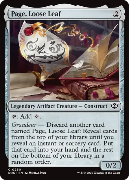 Page, Loose Leaf, Secrets of Strixhaven — Magic: The Gathering card