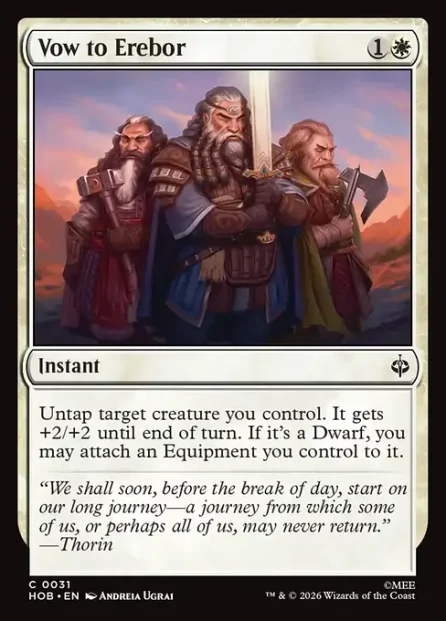 Vow to Erebor, The Hobbit — Magic: The Gathering card