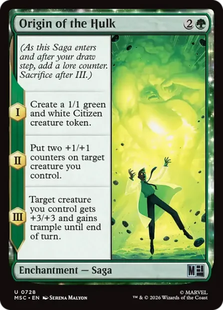 Origin of the Hulk, Marvel Super Heroes Commander — Magic: The Gathering card