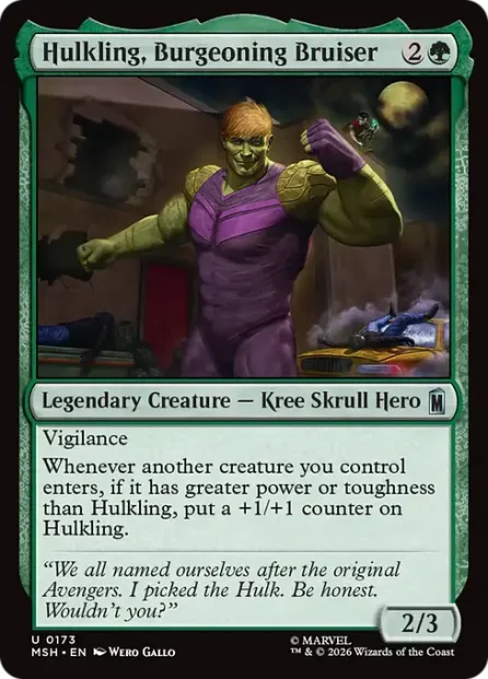 Hulkling, Burgeoning Bruiser, Marvel Super Heroes — Magic: The Gathering card