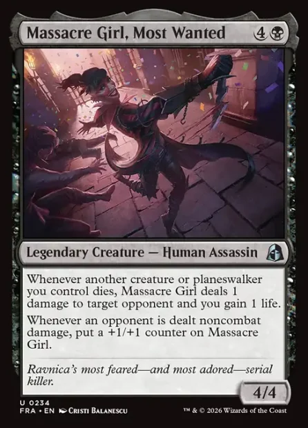 Massacre Girl, Most Wanted, Reality Fracture — Magic: The Gathering card