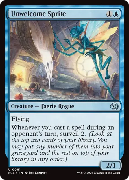 Unwelcome Sprite, Lorwyn Eclipsed — Magic: The Gathering card
