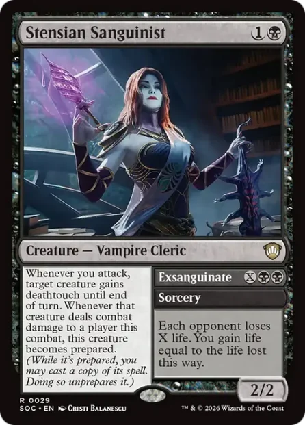 Stensian Sanguinist // Exsanguinate, Secrets of Strixhaven Commander — Magic: The Gathering card