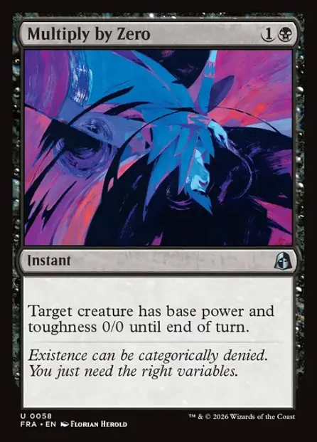 Multiply by Zero, Reality Fracture — Magic: The Gathering card