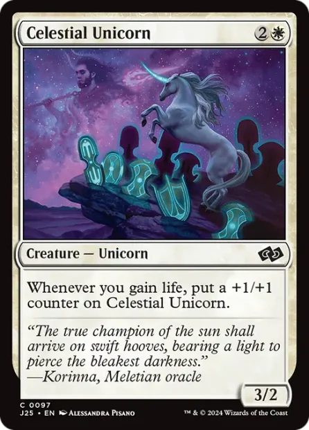 Celestial Unicorn, Foundations Jumpstart — Magic: The Gathering card