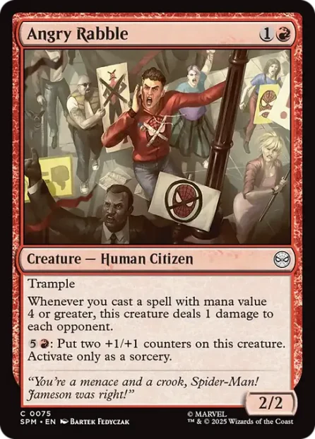 Angry Rabble, Marvel's Spider-Man — Magic: The Gathering card