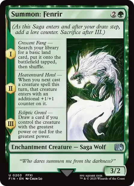 Summon: Fenrir, Final Fantasy — Magic: The Gathering card