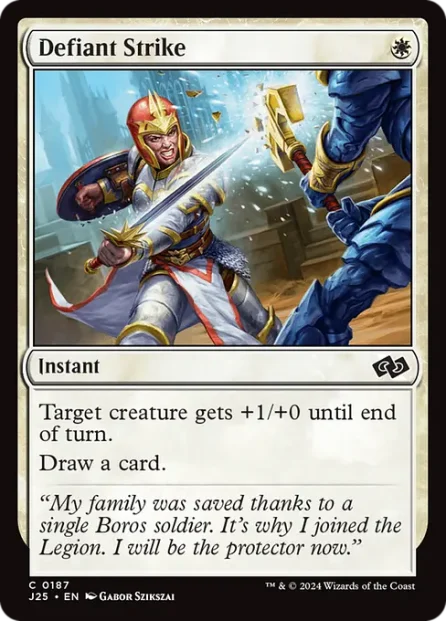 Defiant Strike, Foundations Jumpstart — Magic: The Gathering card
