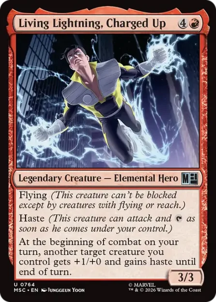 Living Lightning, Charged Up, Marvel Super Heroes Commander — Magic: The Gathering card