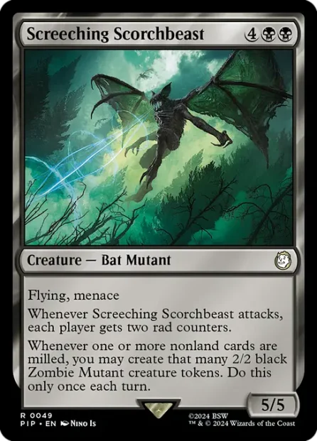 Screeching Scorchbeast, Fallout — Magic: The Gathering card