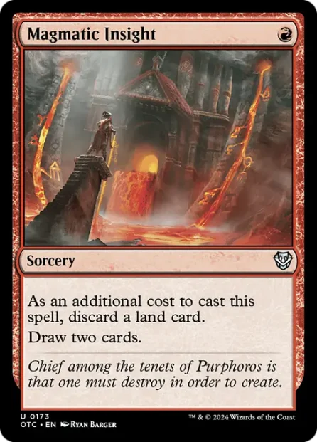 Magmatic Insight, Outlaws of Thunder Junction Commander — Magic: The Gathering card