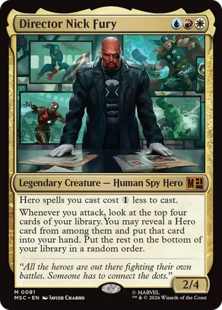 Director Nick Fury, Marvel Super Heroes Commander — Magic: The Gathering card