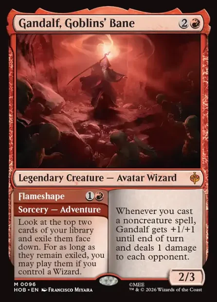 Gandalf, Goblins' Bane // Flameshape, The Hobbit — Magic: The Gathering card