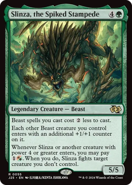 Slinza, the Spiked Stampede, Foundations Jumpstart — Magic: The Gathering card