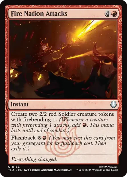 Fire Nation Attacks, Avatar: The Last Airbender, foil — Magic: The Gathering card